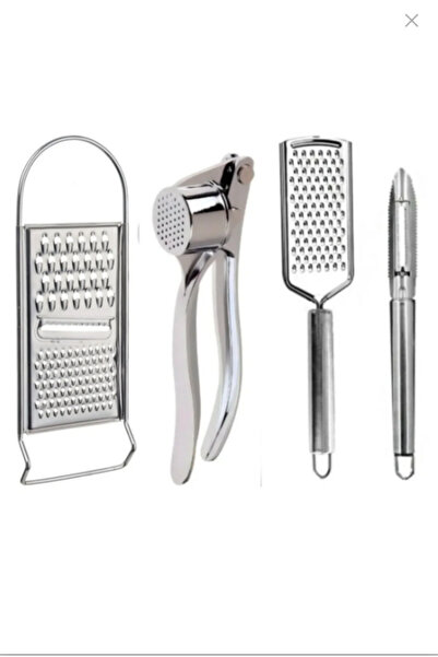 Online Kapında Lüks 4'Lü Mutfak Gereçleri Set; Lüx El Rendesi+Sarımsak Ezici+...