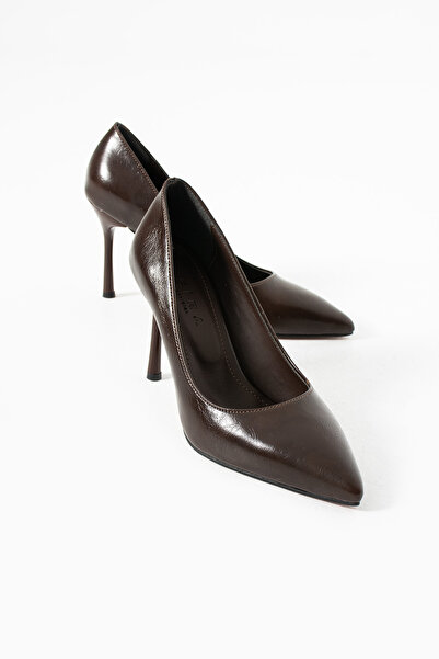 Sira Official Venus Brown Rustic Stiletto Heeled Shoes
