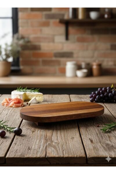 Coş Ev Mutfak Doğal Ahşap Akasya Renkli Sunumluk