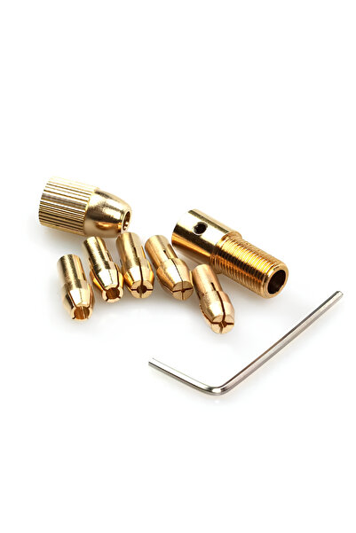 Generic 2.35 mm Mini Mandren Seti – 7 Parça – 0.5-3 mm Uç Uyumlu – Pirinç – A...