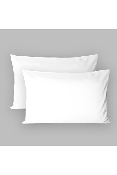 calinahome White 100% Organic Cotton Satin 2-Pack Pillowcase 60X80 cm