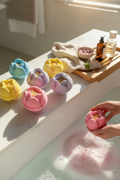 star bathbomb starbomb Şakayık 6’lı Banyo Bombası Seti / Banyo Topu / Nem Bom...