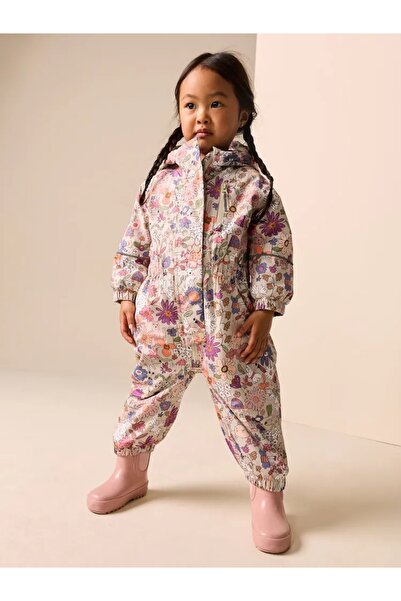 Next Baby Yeşil Çiçek Desenli Su Geçirmez Kar Tulumu