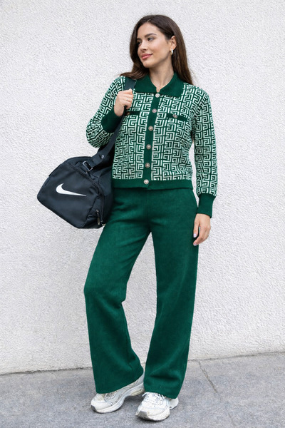 semela Patterned Crop Knitwear Set