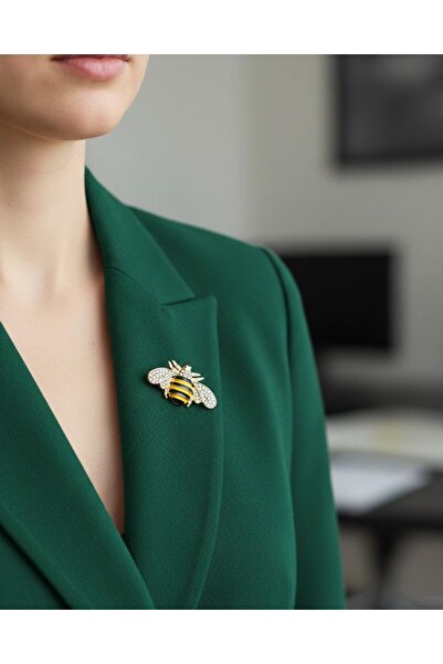 Defne ARI METAL TAŞLI BROŞ