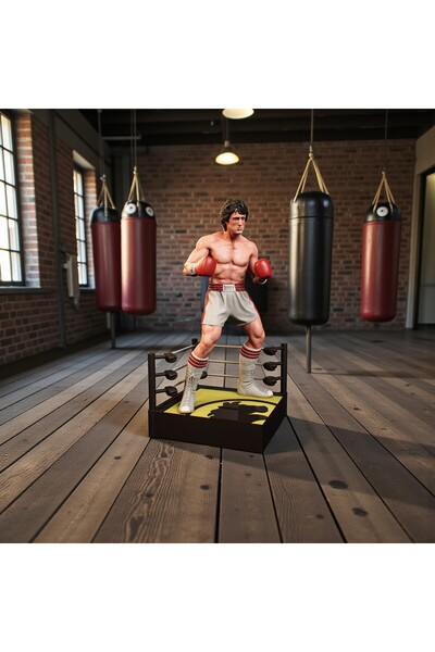 FIGURİFY Rocky Tarzı Boks Figürü – İsme Özel Kişiselleştirilebilir Şampiyonluk Tasarımı – 15 cm