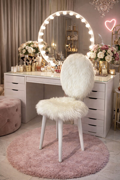 Masal Home Bohem Peluş makyaj sandalyesi