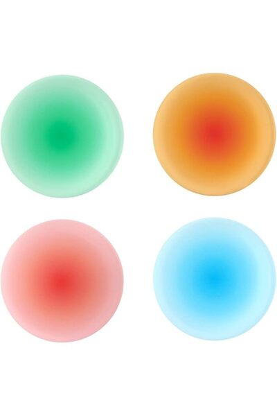 The Bros 4 Pcs Colorful Acrylic Round Non-Slip Coasters, 3.8 Inch Cute Coasters for Coffee, Tea, and