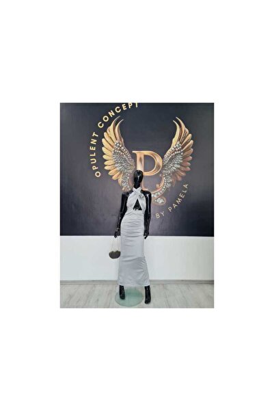 OEM GREY DRESS WITH FLOWER - GRAY, ONE SIZE