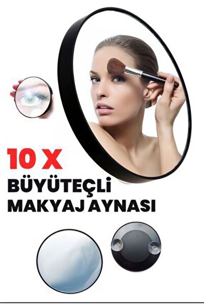 Luxmon Büyüteçli Vantuzlu Çukur 10X Makyaj Aynası Pratik Kullanım