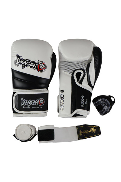 Dragondo قفازات الملاكمة Attack 6، قفازات الملاكمة التايلاندية، مجموعة مع ضما...