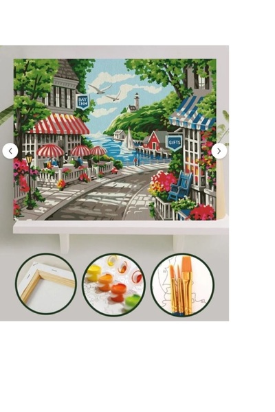 hobi market art Sayılarla Boyama 40x50 Cm Tuval Seti Fırça Boya Dahil Çıtaya ...