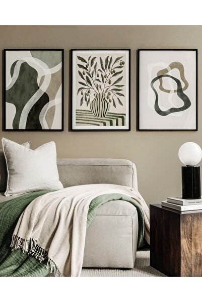 VOBA STORE Set de picturi cu imprimare MDF cu aspect modern de cadru, 3 piese...