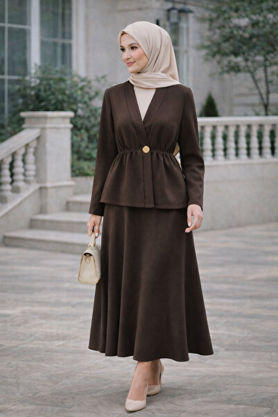 ARJİN MODA KADIN ŞIK CEKET ETEK İKİLİ TAKIM – BAYRAMLIK-MODERN-TESETTÜR TAKIM