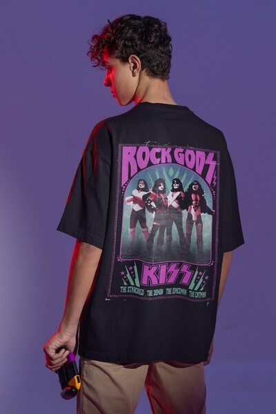 SEVBANO Kiss Rock Metal Back Printed Unisex Oversized Music Band t Shirt