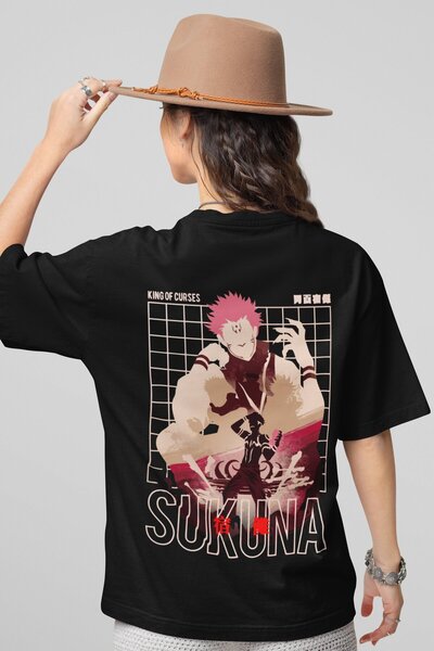 SEVBANO Jujutsu Kaisen Ryomen Sukuna Back Printed Unisex Oversized Anime T-Shirt