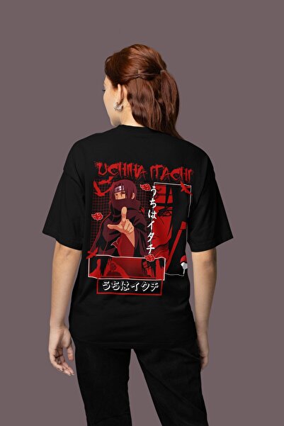 SEVBANO Itachi Uchiha majica sa zadnjim printom, unisex, oversize, Naruto anime