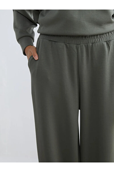 LC Waikiki Khaki Women's Sweatpants with Elastic Waist