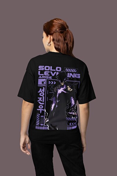 SEVBANO Solo Leveling Arise Back Printed Unisex Oversized Anime T-Shirt