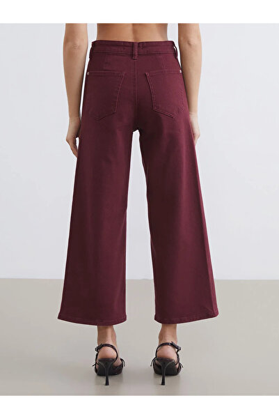 LC Waikiki Burgundy Wideleg Women's Jean Pants