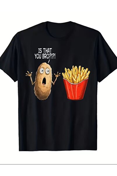 LELVANİ Ești tu, frate?! Tricou cu desene animate cu cartofi și cartofi prăjiți