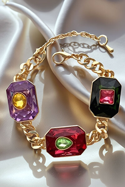 bacc Trend Steel Baguette Stone Colorful Stone Bracelet Bcyj-251015