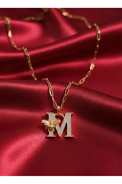Dorvina 316L Tarnish Free Steel Colorful Zircon Stone Letter m Pendant Gold Color Women Antiallergic Necklace