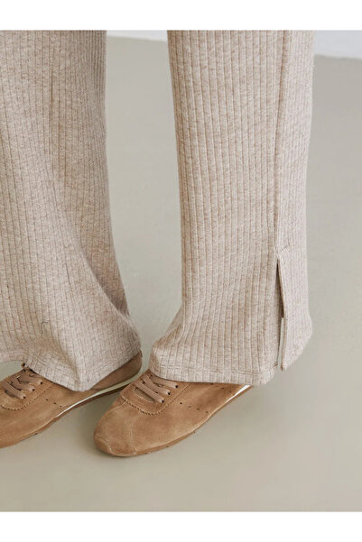 LC Waikiki Beige Elastic Waist Women's Trousers