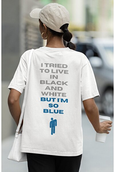 SEVBANO Tricou unisex supradimensionat cu imprimeu pe spate Design Billie Eilish