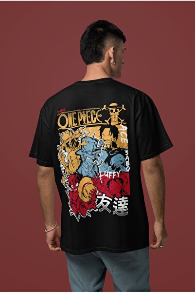 SEVBANO Μπλουζάκι άνιμε με στάμπα στην πλάτη Ace Sabo Monkey D. Luffy, Unisex...