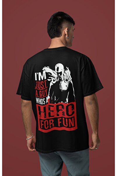 SEVBANO Tricou One Punch Man cu imprimeu pe spate, unisex, supradimensionat, ...