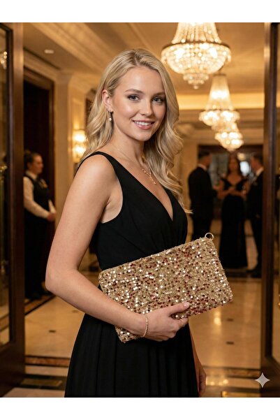 MER HOME Sequined Velvet Handbag, Makeup Bag, Evening Bag, Evening Dress Bag