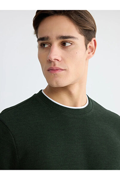 LC Waikiki Green Crew Neck Men's Sweatshirt