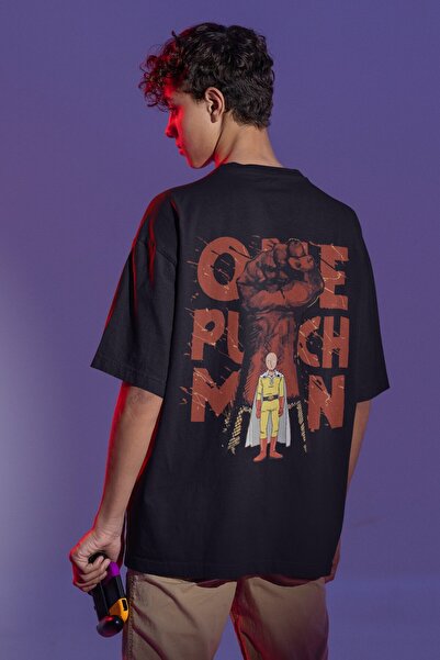 SEVBANO One Punch Man Back Printed Unisex Oversized Anime T-Shirt