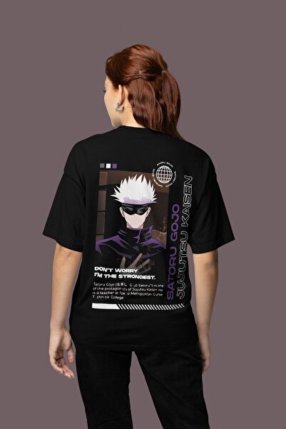 SEVBANO Gojo Satoru Jujutsu Kaisen Back Printed Unisex Oversized Anime T-Shirt