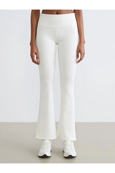 LC Waikiki Ecru Elastic Waist Flared Women's Sports Leggings