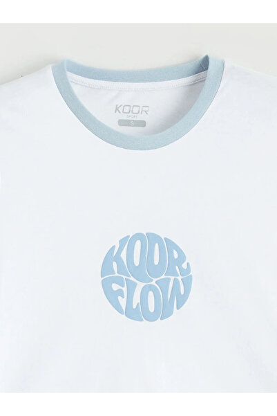 LC Waikiki White Crew Neck Printed Women's Sports T-Shirt