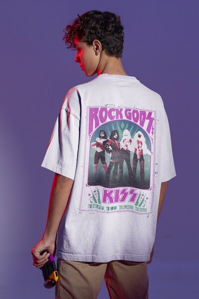 SEVBANO Kiss Rock Metal Back Printed Unisex Oversized Music Band t Shirt