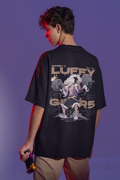SEVBANO Monkey D. Luffy Gear 5 majica sa zadnjim printom, unisex, oversize an...