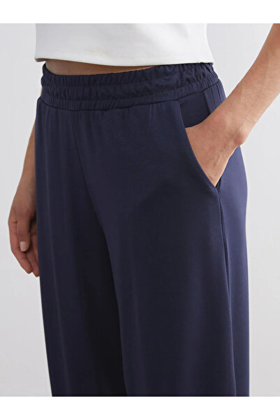 LC Waikiki Navy Blue Women's Sweatpants with Elastic Waist