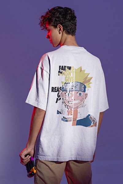SEVBANO Tricou anime oversize unisex cu imprimeu pe spate Naruto Uzumaki