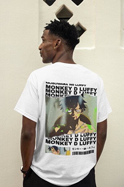 SEVBANO Μπλουζάκι One Piece Monkey D. Luffy με στάμπα στην πλάτη, Unisex, Ove...