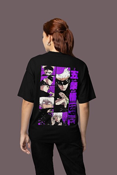 SEVBANO تي شيرت Jujutsu Kaisen Gojo Satoru رقم مطبوع للجنسين قصة فضفاضة بشخصي...