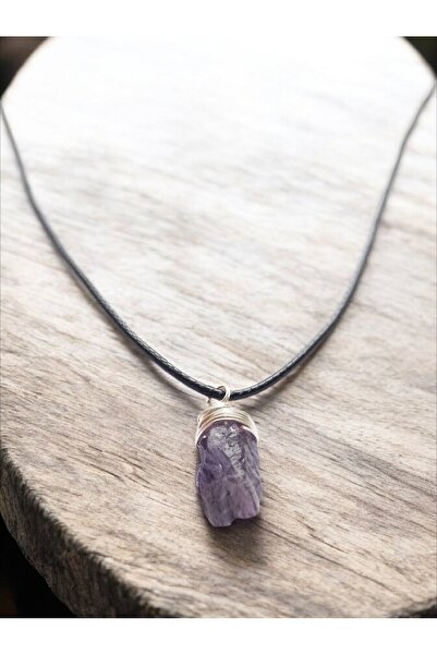escoines koleksiyon Escoines Natural Amethyst Stone Pendant (Unprocessed Raw Stone) 399636950705131665