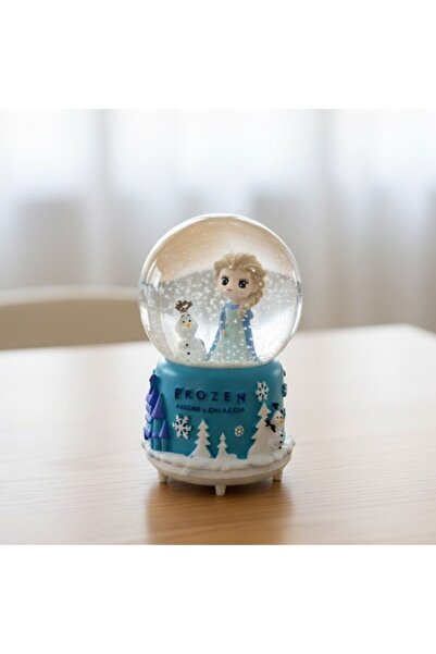 POPÜLER SEPET Pilli Işıklı Müzikli Kar Küresi–frozen Karlar Ülkesi Figürlü Eğ...