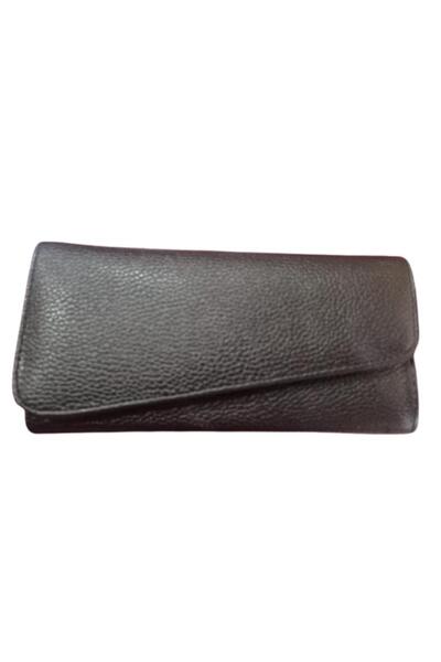 ZY BUTİK محفظة محفظة سوداء غير لامعة مقاس 19x10 سم