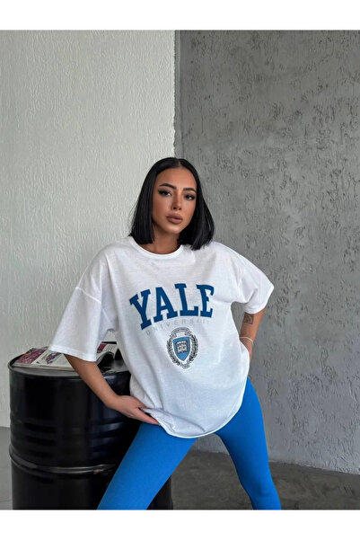 hibiscus Unisex Crew Neck Printed Oversize T-Shirt - White