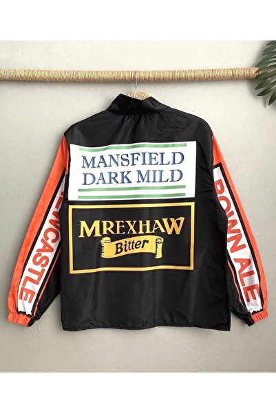 hibiscus Unisex Vintage Printed Parachute Windbreaker - Black