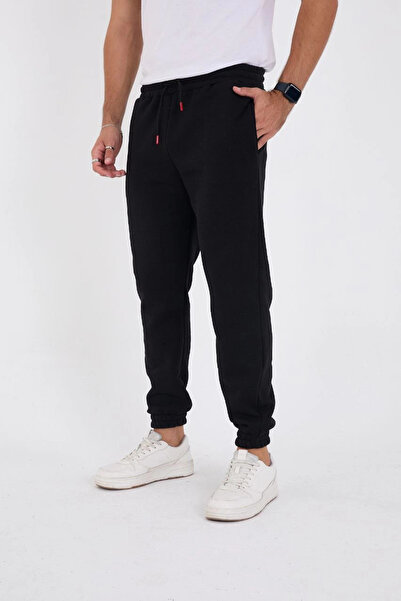 IVORA WEAR Unisex Winter Three Thread Elastic Sweatpants - Black