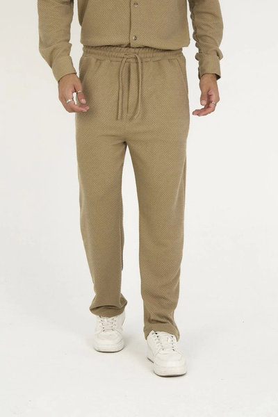 IVORA WEAR Jacquard patterned baggy sweatpants - brown